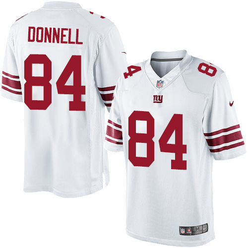 Men's Limited Larry Donnell Nike Jersey White Road - #84 NFL New York Giants